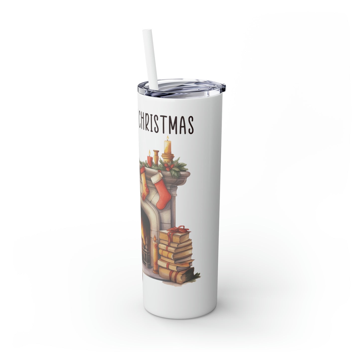 Skinny Tumbler with Straw, 20oz, Christmas, Sloth, awd-815