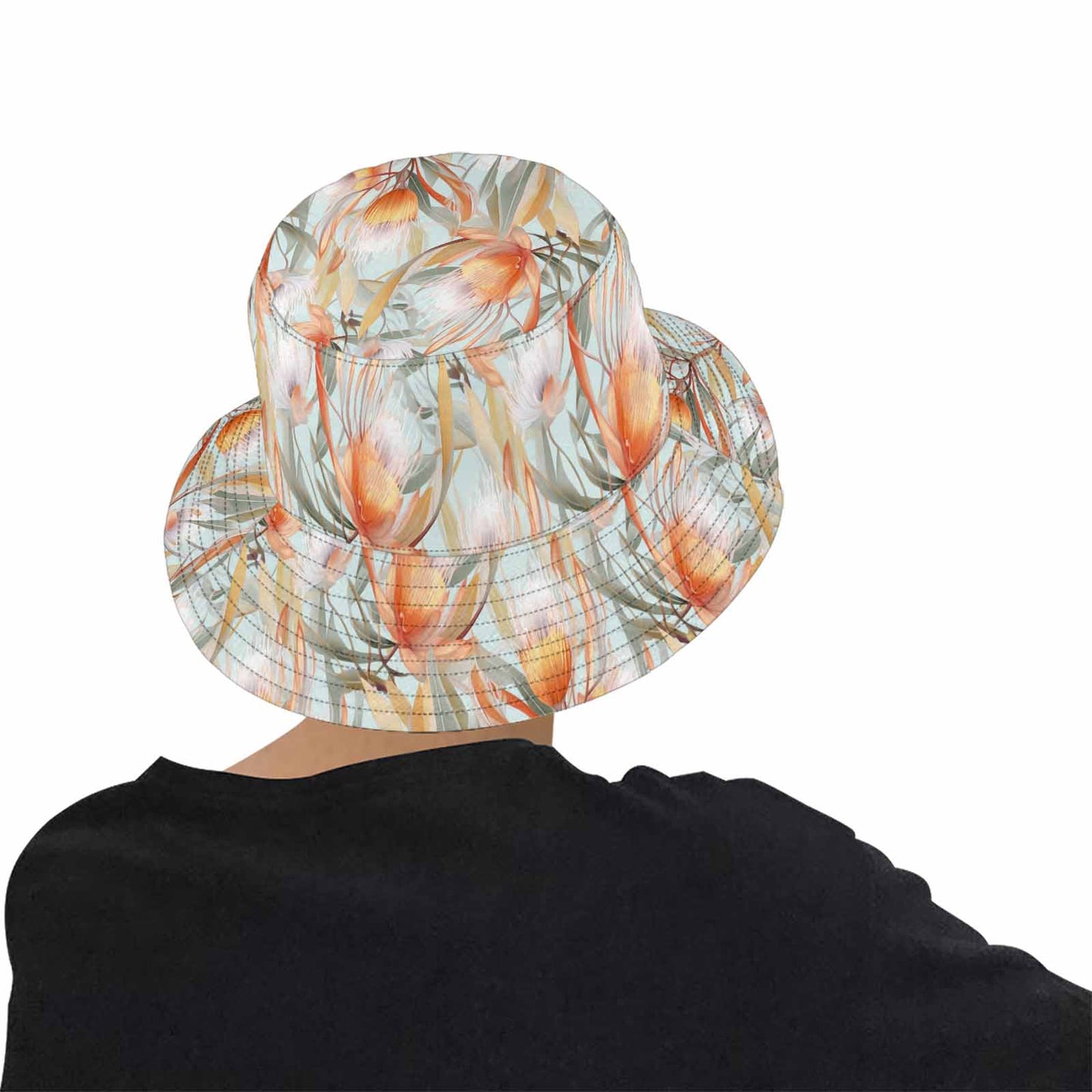 Australian Floral Green  Unisex Summer Single-Layer Bucket Hat