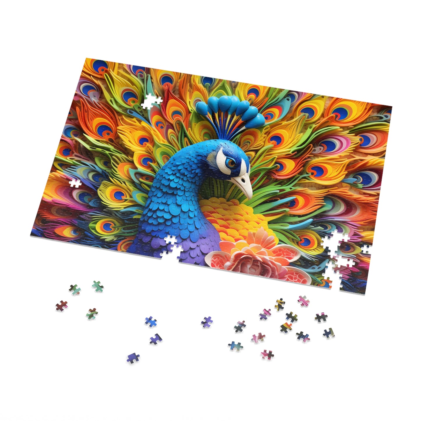 Jigsaw Puzzle, Peacock, Personalised/Non-Personalised (30, 110, 252, 500,1000-Piece)