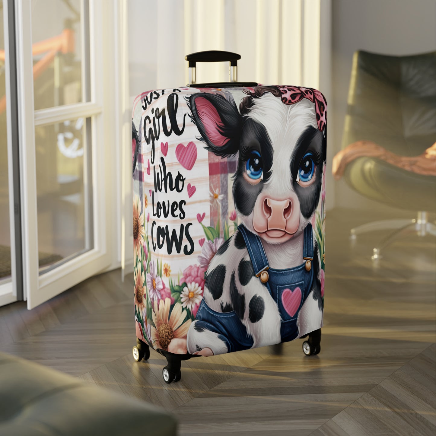 Luggage Cover, Just a Girl who Loves Cows, awd-3089