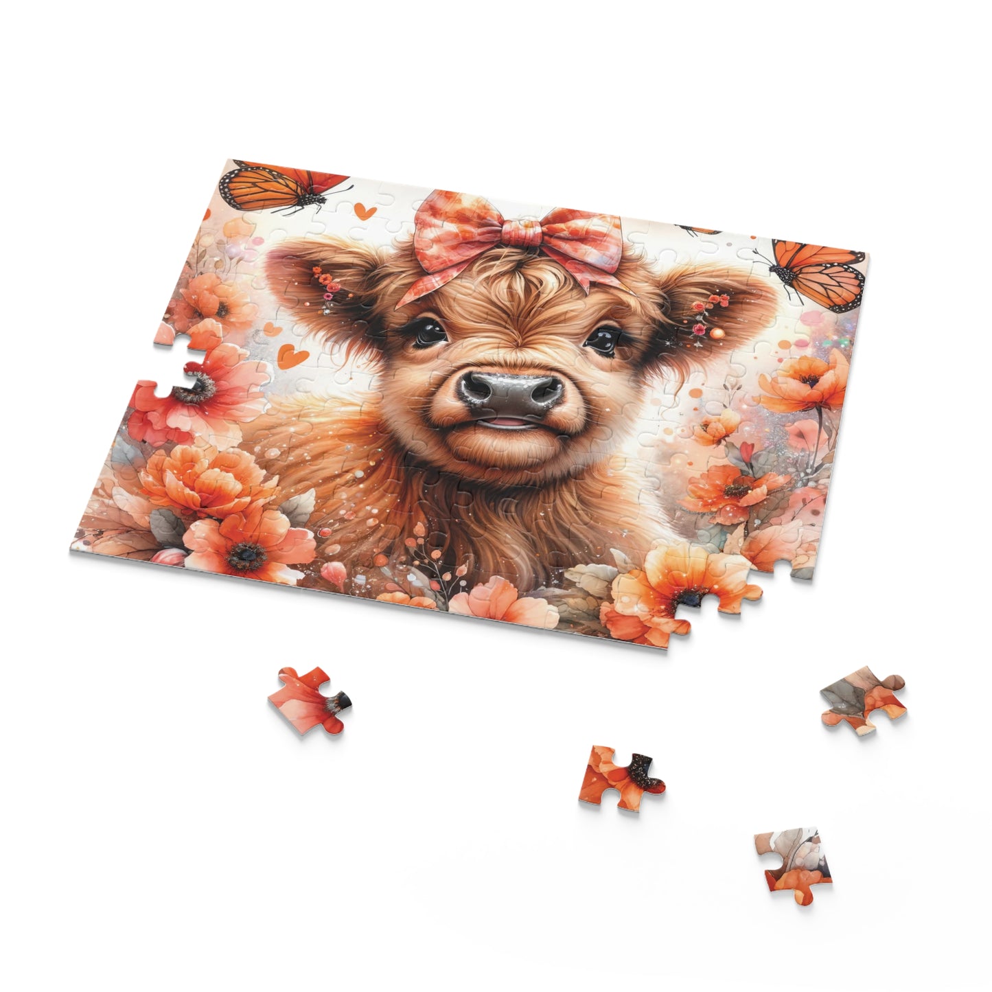 Personalised/Non-Personalised Puzzle, Highland Cow (120, 252, 500-Piece)