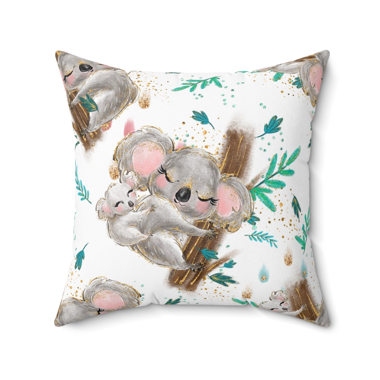 Spun Polyester Square Pillow, Australian Koala