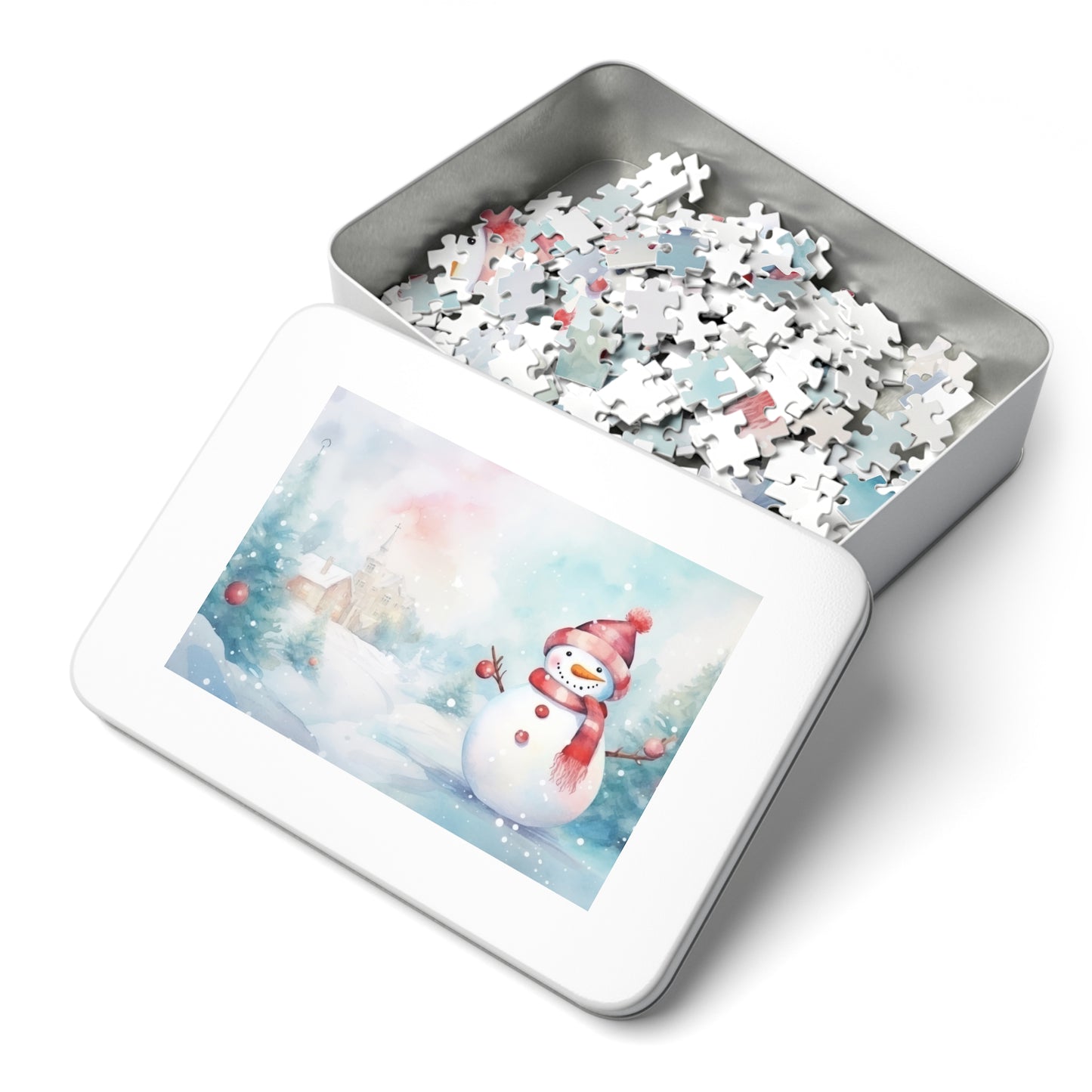 Puzzle, Christmas Snowman, Personalised/Non-Personalised (30, 110, 252, 500,1000-Piece)