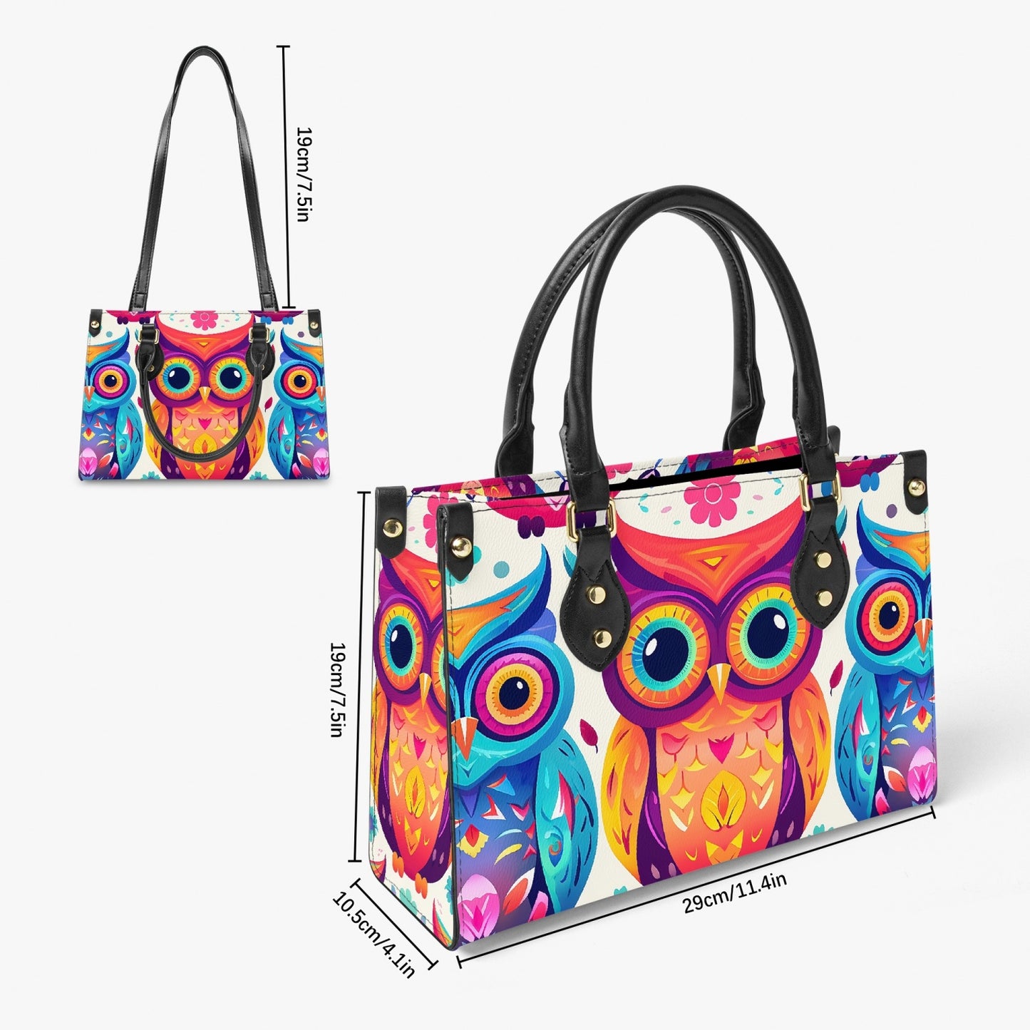 Women's Tote Bag - Long Strap - Owls