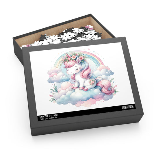 Personalised/Non-Personalised Puzzle, Unicorn (120, 252, 500-Piece)