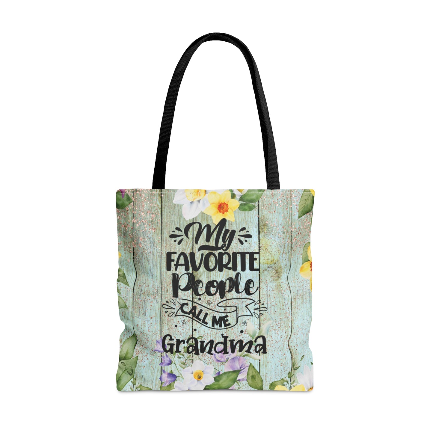 Personalised/Non-Personalised Tote Bag, Floral, My Favorite People Call me Grandma, Tote bag