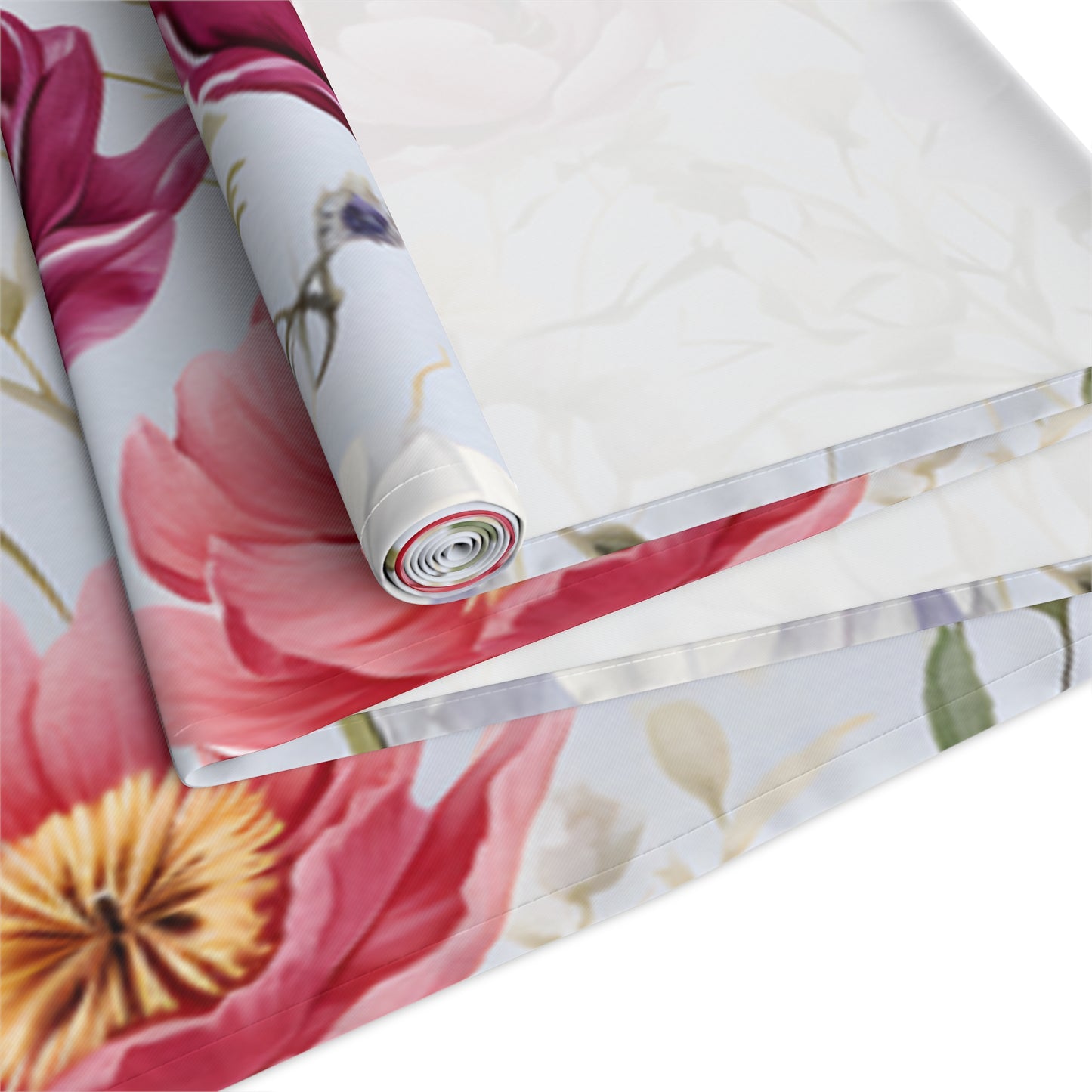 Floral Table Runner, Cotton Twill and Poly Available