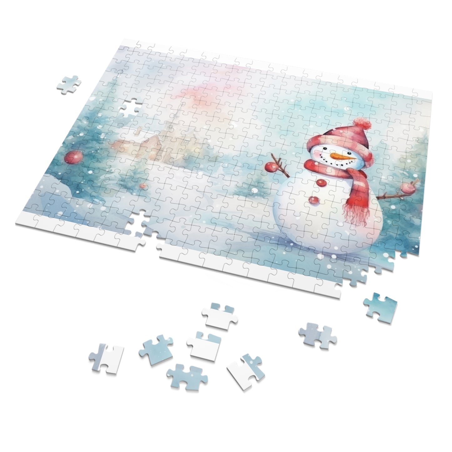 Puzzle, Christmas Snowman, Personalised/Non-Personalised (30, 110, 252, 500,1000-Piece)