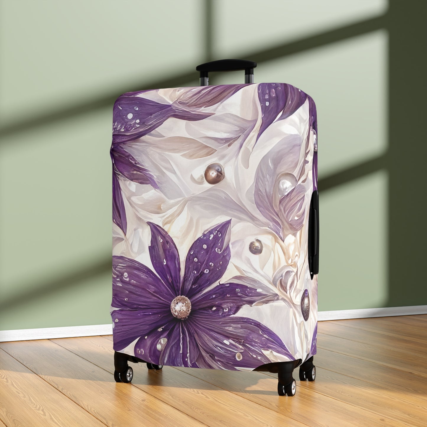 Luggage Cover, Purple Floral