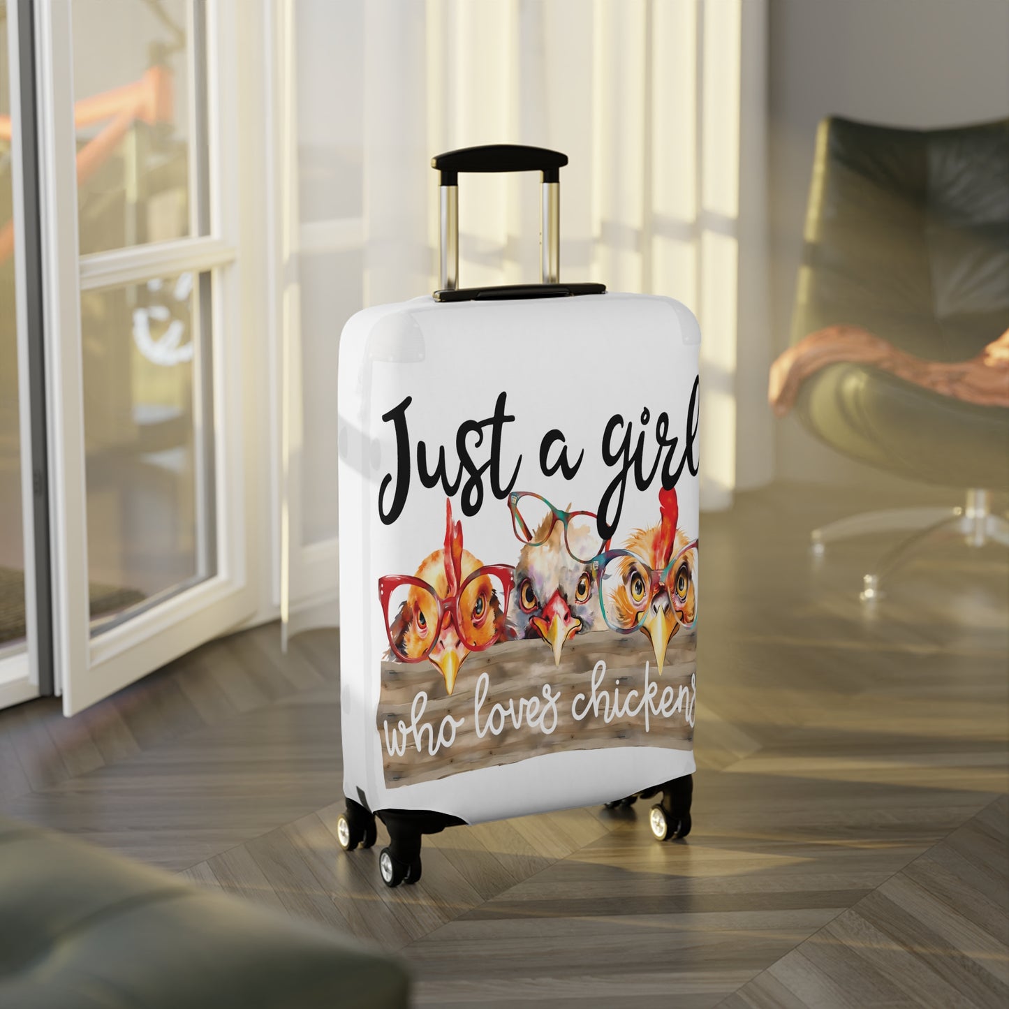 Luggage Cover, Just a Girl who Loves Chickens, awd-1175