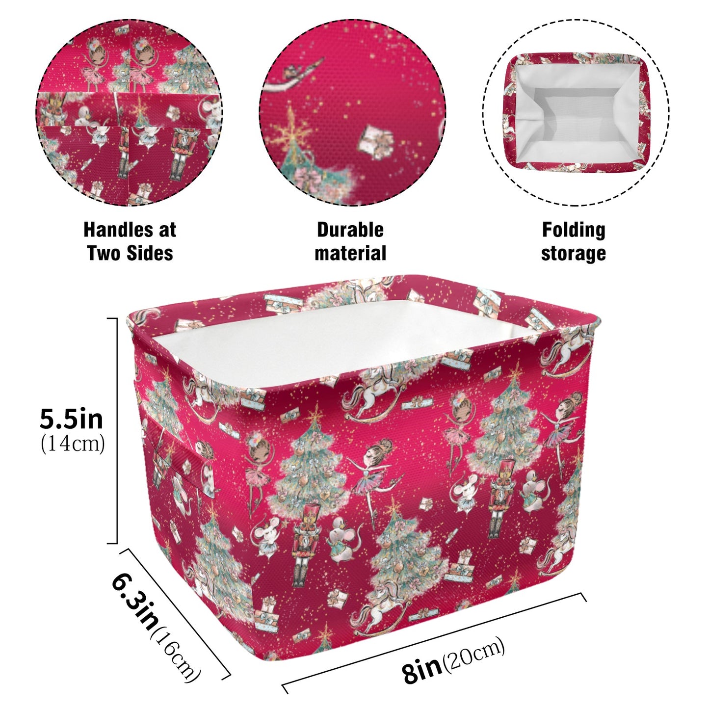 Red christmas Fabric Storage Basket