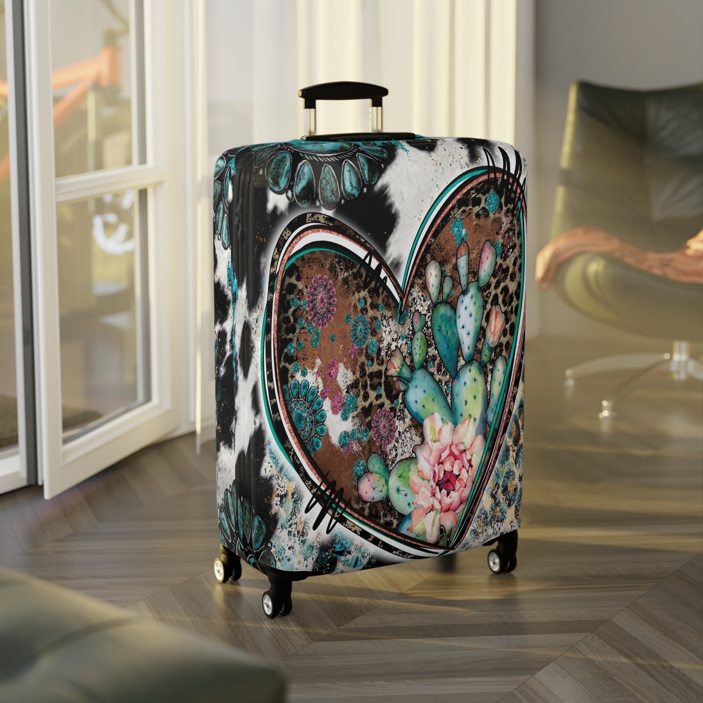 Luggage Cover, Country and Western, Heart, awd-041