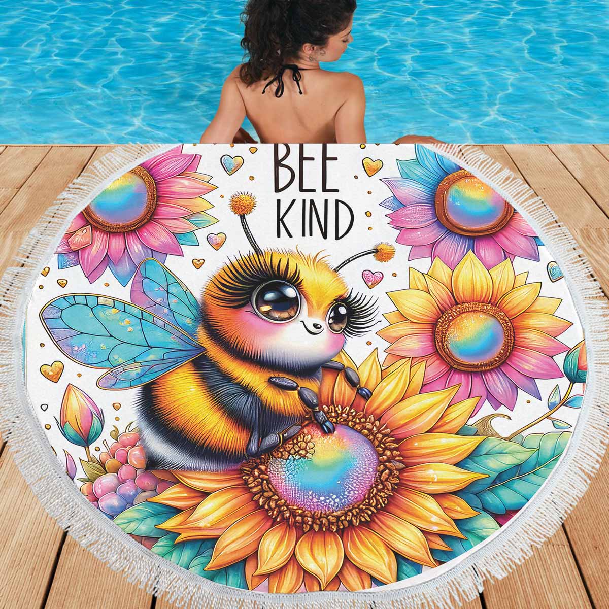 Be Kind Awd3510115  Circular Beach Shawl 59"