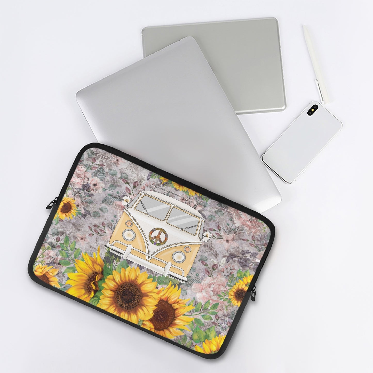 Laptop Sleeve - without handles - Sunflowers - Combi Van