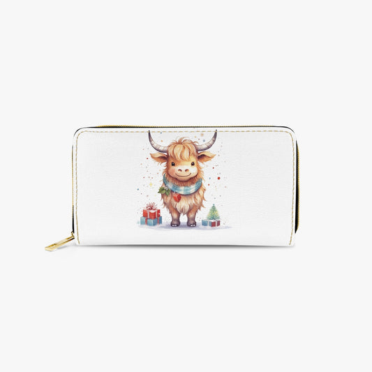 Long Type Zipper Purse, Highland Cow, awd-558