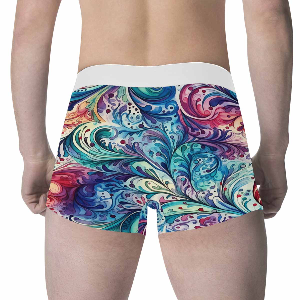 Rainbow Paisley  Men's All Over Print Boxer Briefs (Made In AUS)