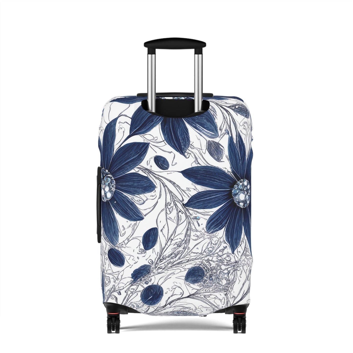 Luggage Cover, Blue Floral-3