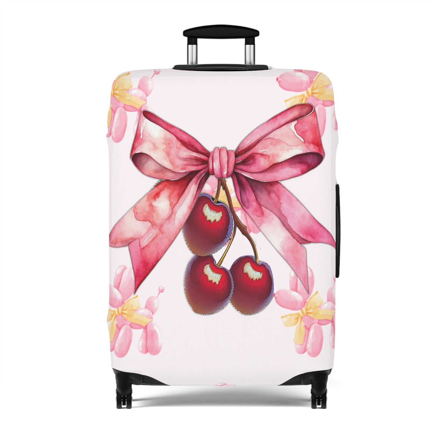 Luggage Cover, Rockabilly, Coquette, Balloon Poodles, Cherries and Ribbon, awd-2521