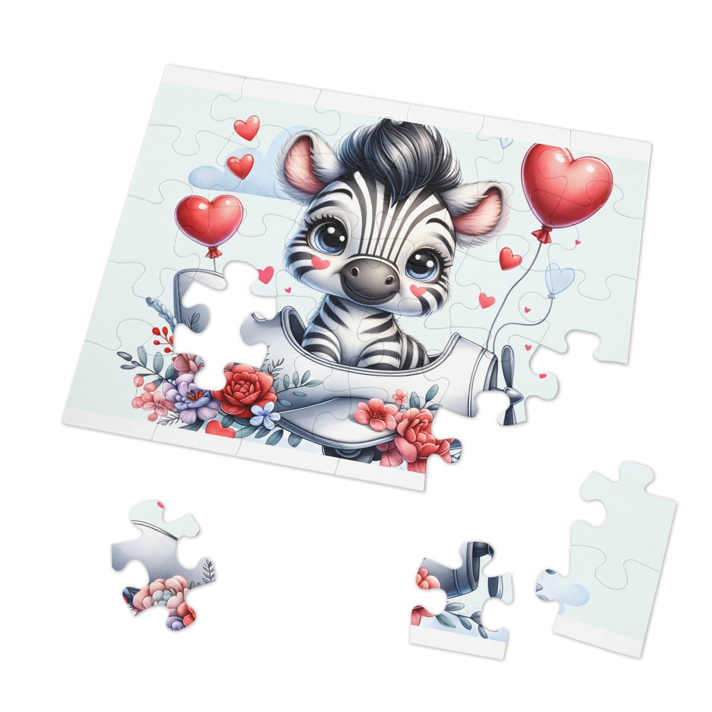 Jigsaw Puzzle, Zebra in Plane, Personalised/Non-Personalised (30, 110, 252, 500,1000-Piece)