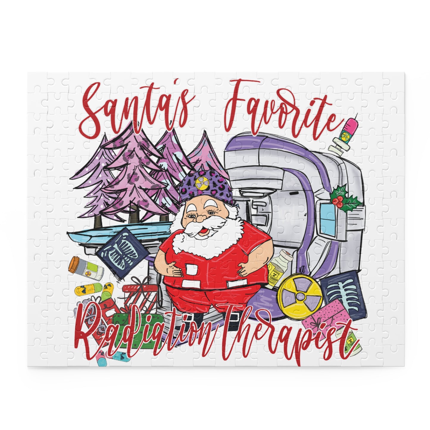 Personalised/Non-Personalised Puzzle, Santa's Favorite Radiation Therapist (120, 252, 500-Piece)