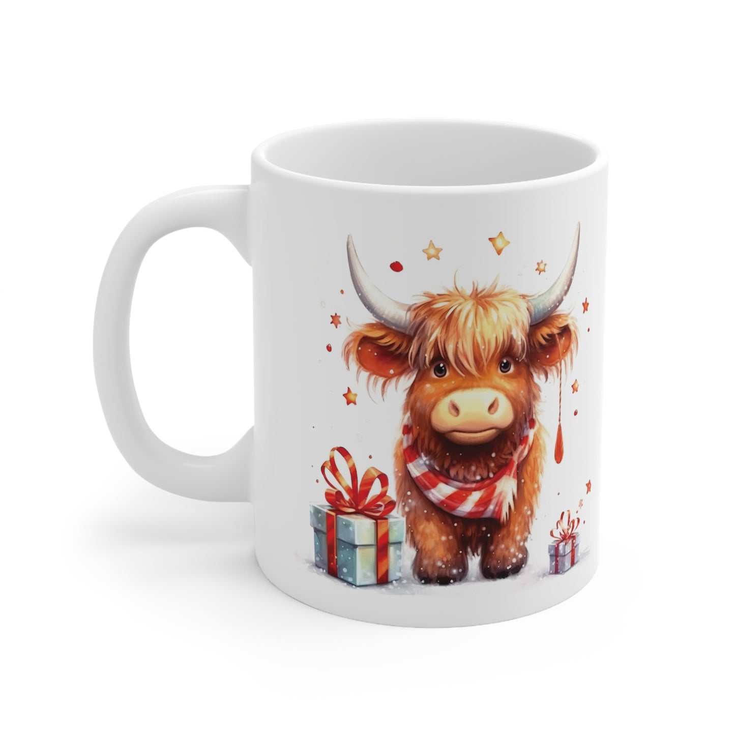 Personalised/Non Personalised Highland Cow, Ceramic Mug 11oz, Highland Cow Mug