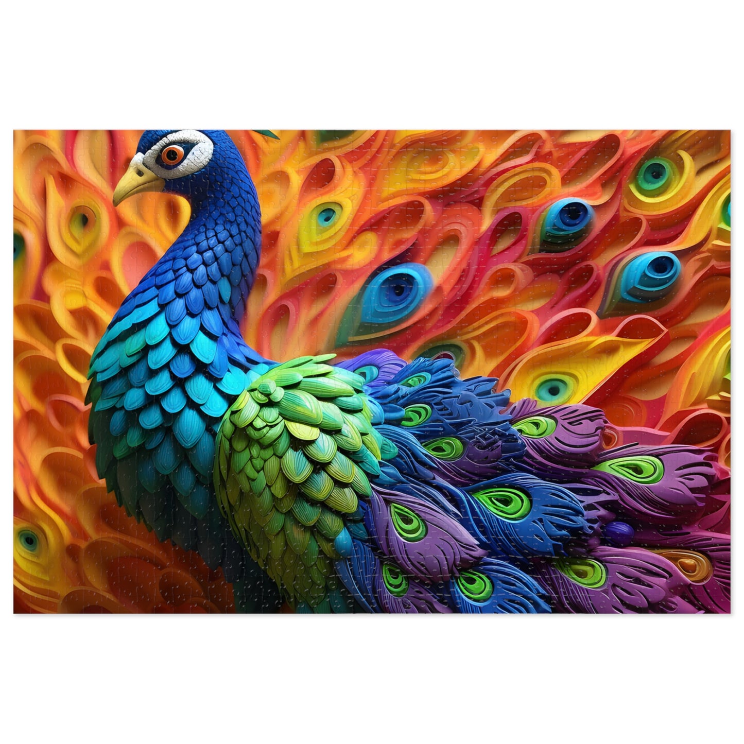 Puzzle, Peacock, Personalised/Non-Personalised (30, 110, 252, 500,1000-Piece) awd-575