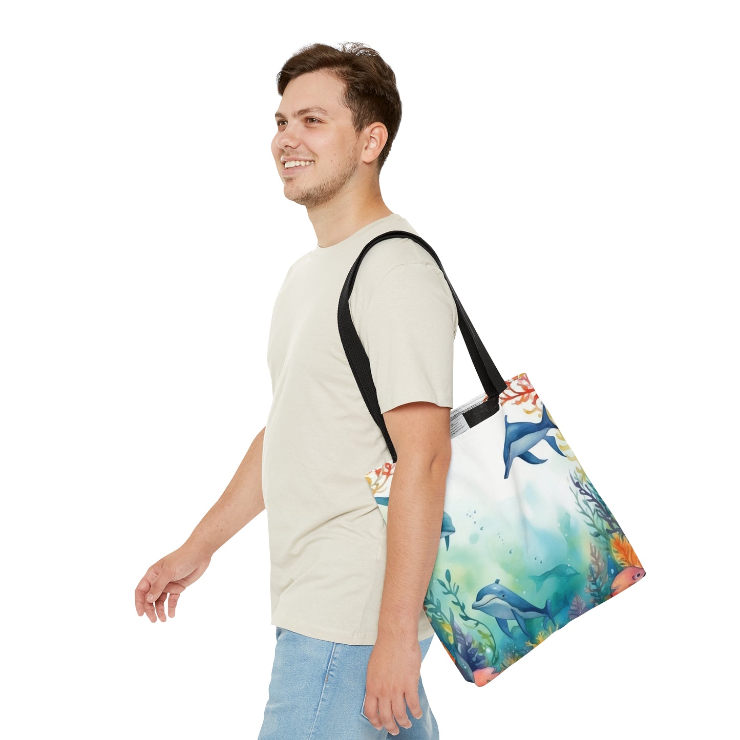 Tote Bag, Nautical Dolphin bag, Beach Tote Bag