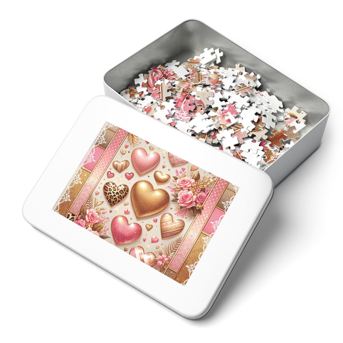 Jigsaw Puzzle, Hearts, Personalised/Non-Personalised (30, 110, 252, 500,1000-Piece)