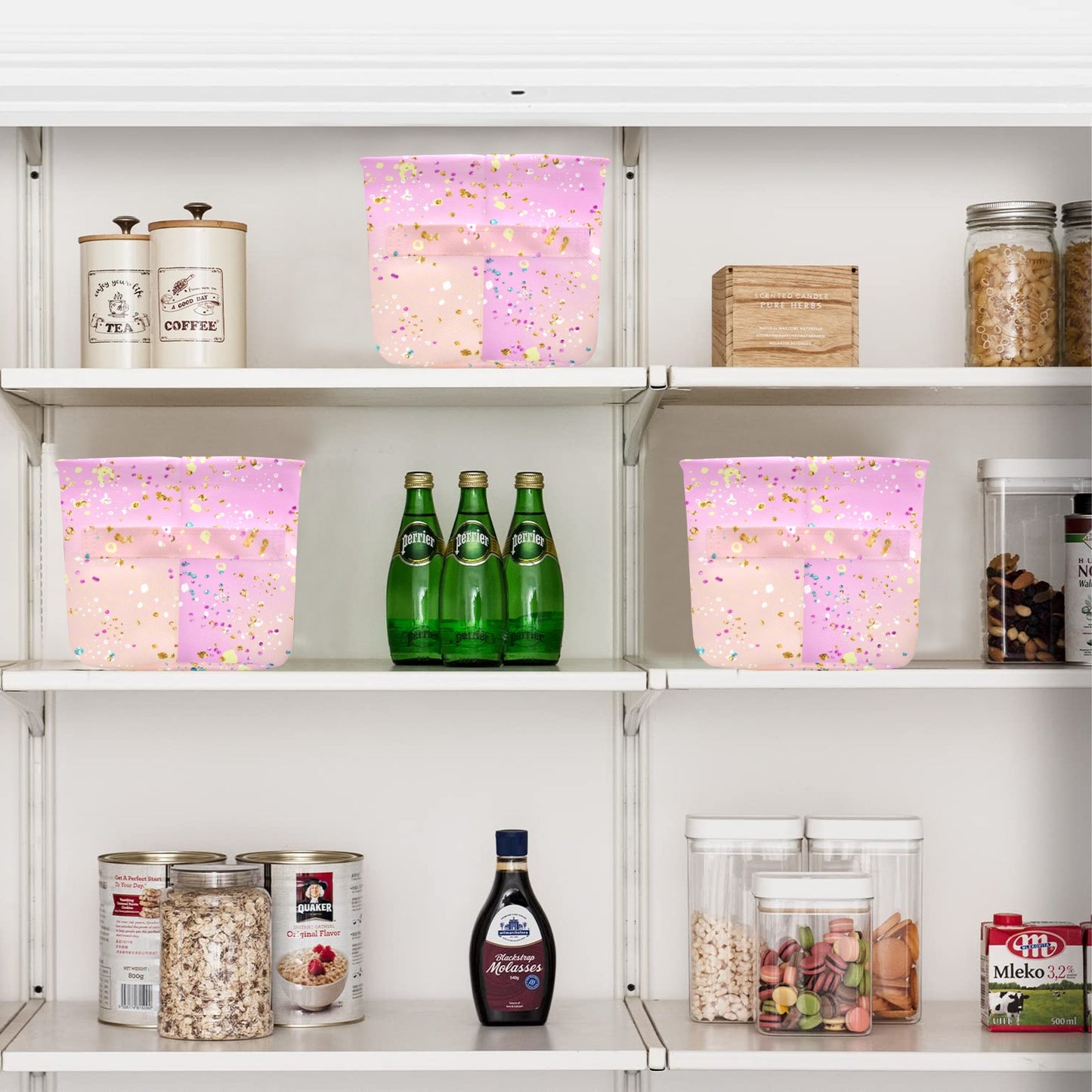 Pink Splash Fabric Storage Basket