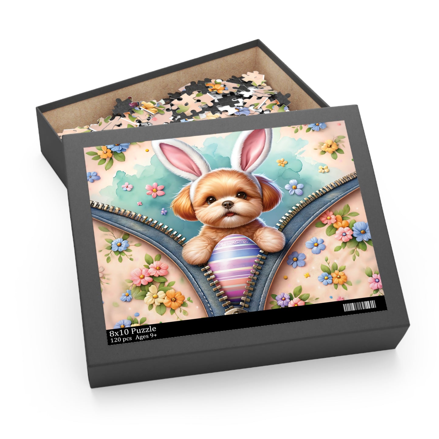 Personalised/Non-Personalised Puzzle, Easter, Dog with Bunny ears (120, 252, 500-Piece)