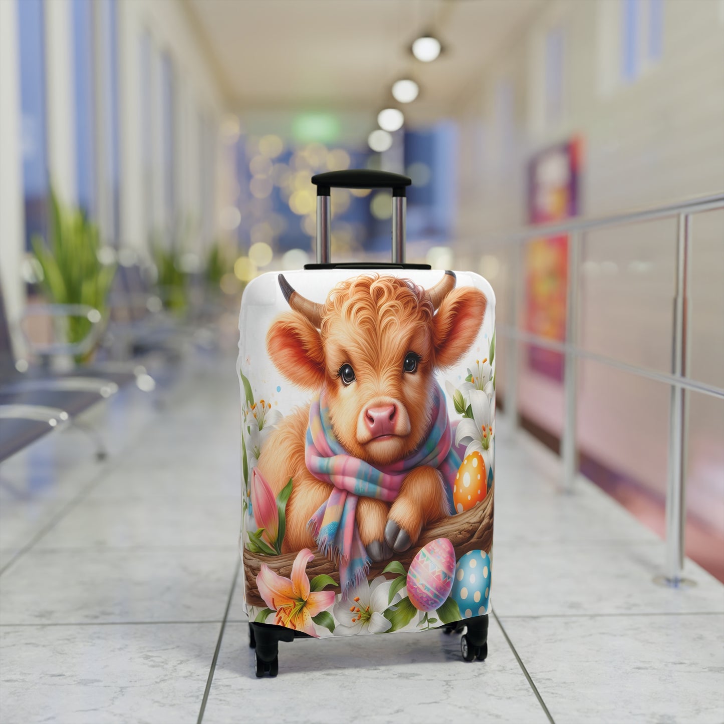 Luggage Cover, Easter, Highland Cow, awd-1621