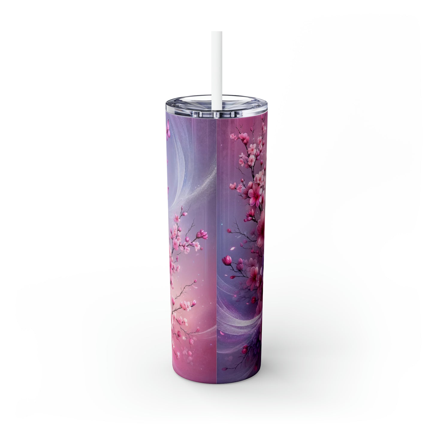 Skinny Tumbler with Straw, 20oz, Butterfly