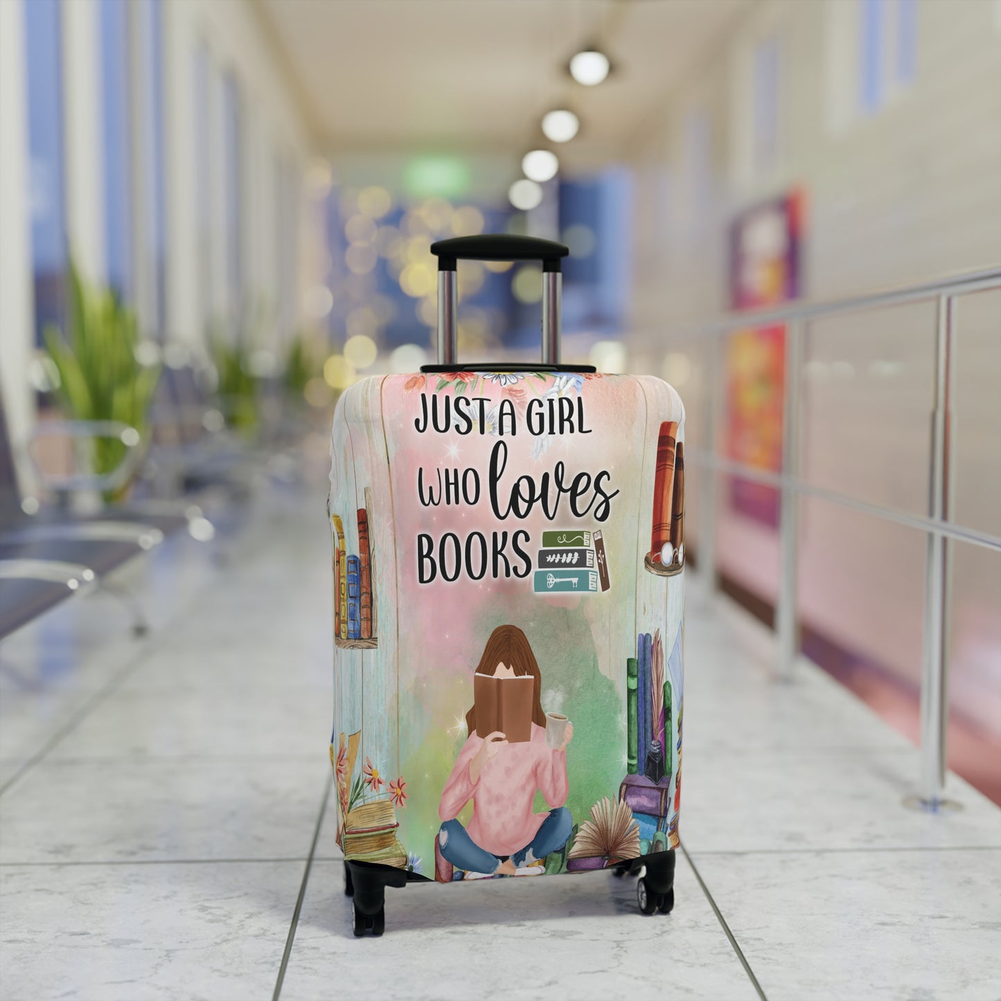 Luggage Cover, Just a Girl who Loves Books, awd-022