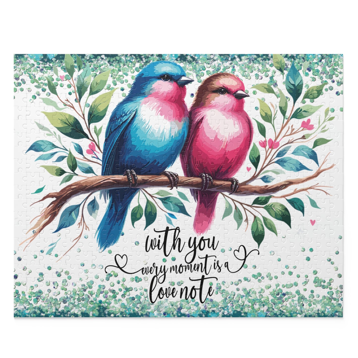 Puzzle, Love Birds, With you every day is a love note  (120, 252, 500-Piece) awd-640