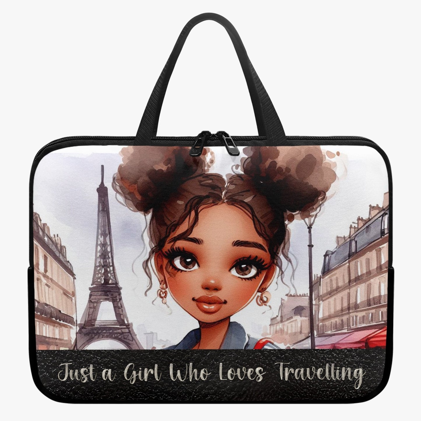 Laptop Sleeve with handles - Just a Girl Who Loves Travelling