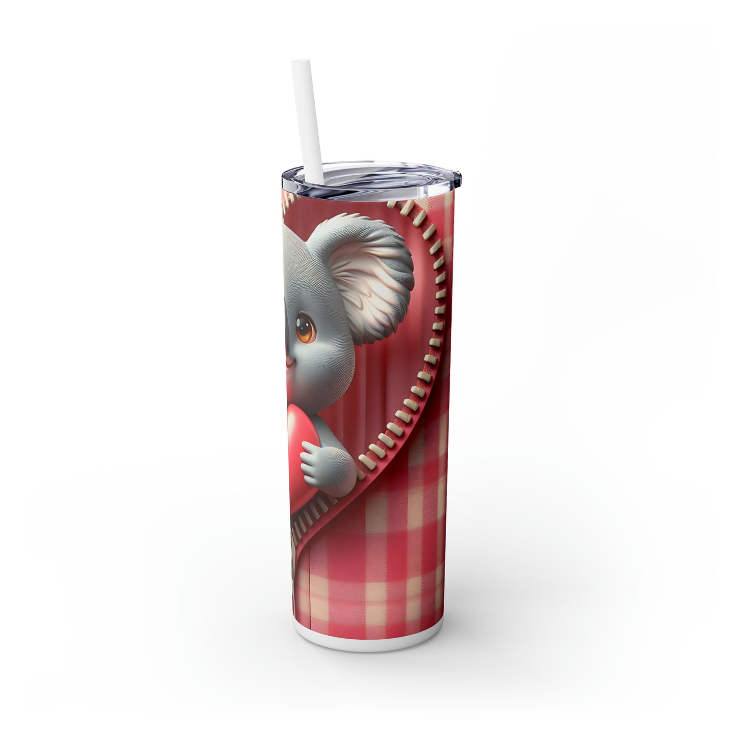 Skinny Tumbler with Straw, 20oz, Koala, Valentines Day