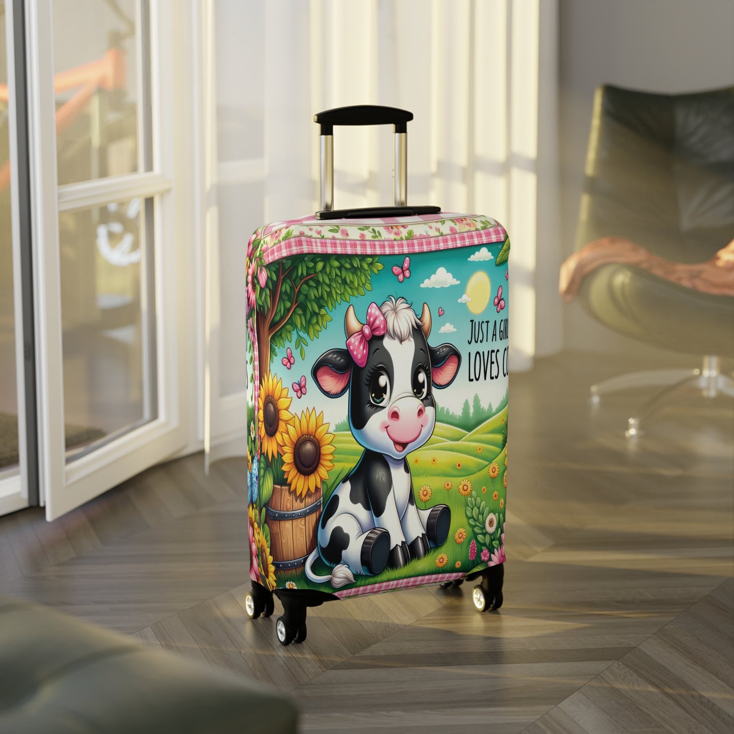 Luggage Cover, Just a Girl who Loves Cows, awd-1491