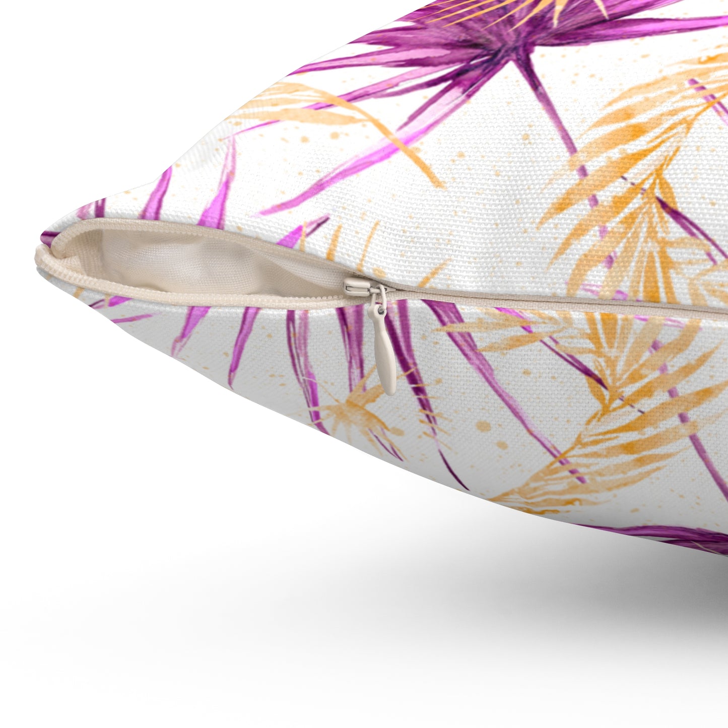 Spun Polyester Square Pillow, Summer Floral Cushion