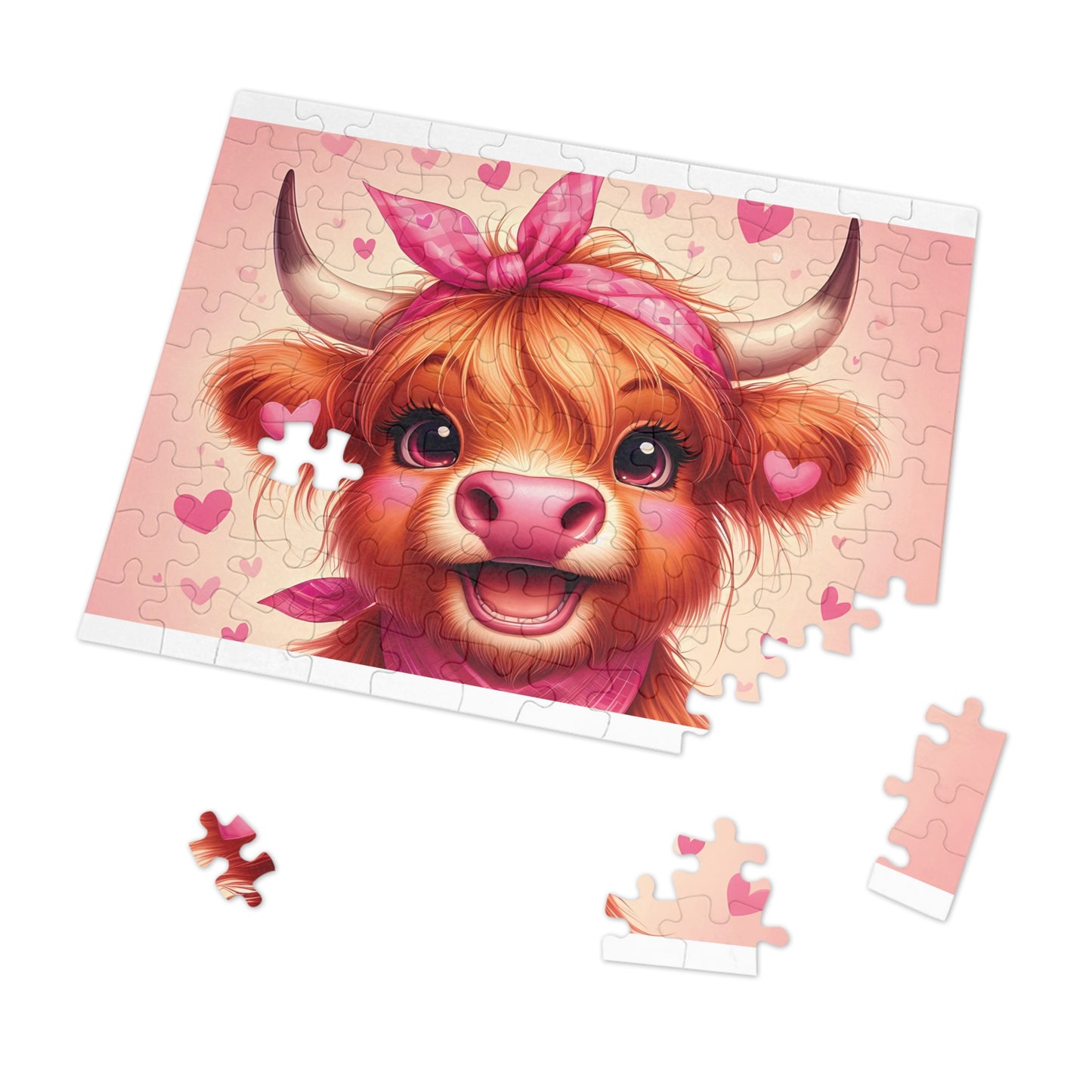 Puzzle, Highland Cow, Personalised/Non-Personalised (30, 110, 252, 500,1000-Piece) awd-616