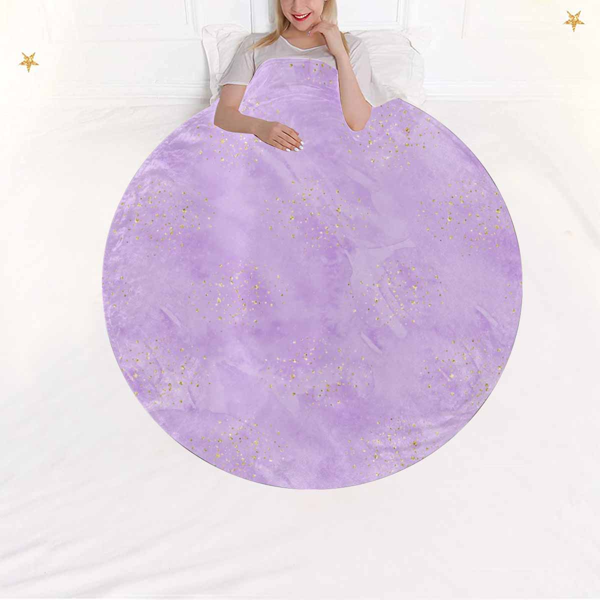 Purple  Circular Micro Fleece Blanket 47"