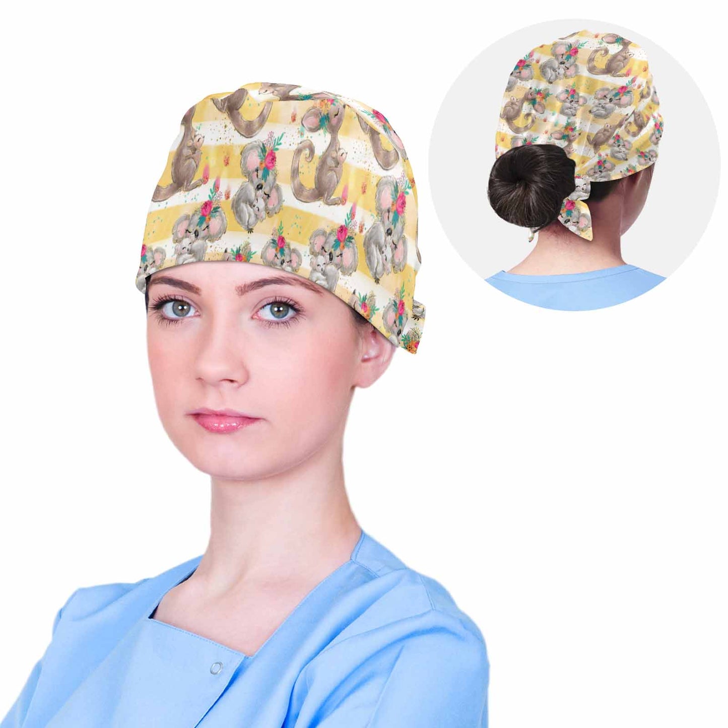 Nurse Scrub Cap Australian Animals Koalas and Kangaroos  Scrub Cap