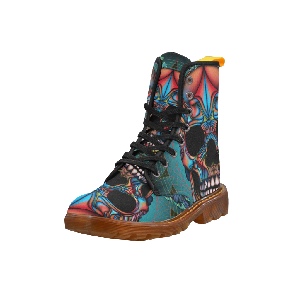 Martin Boots For Women Colourful Skull