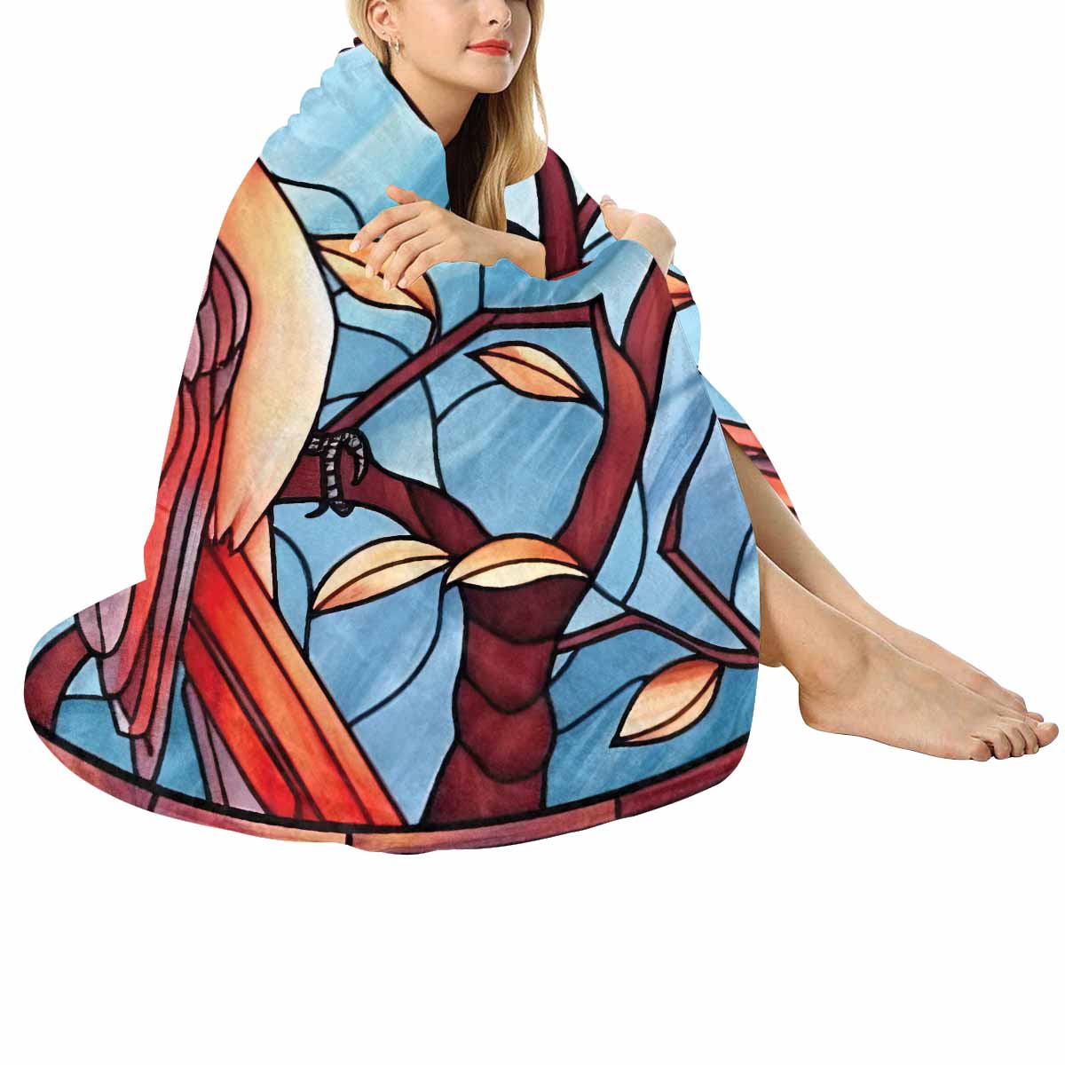 Mandalla_Awd35162  Circular Micro Fleece Blanket 47"