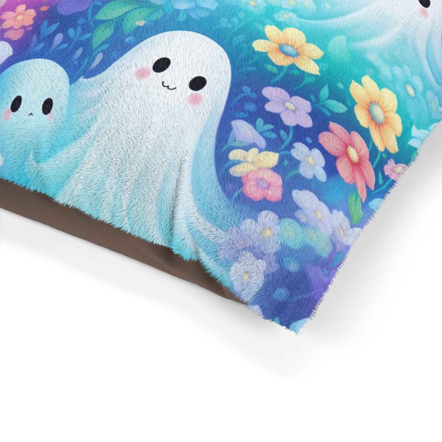 Luxury Pet Bed, feather soft fleece, Halloween Ghosts