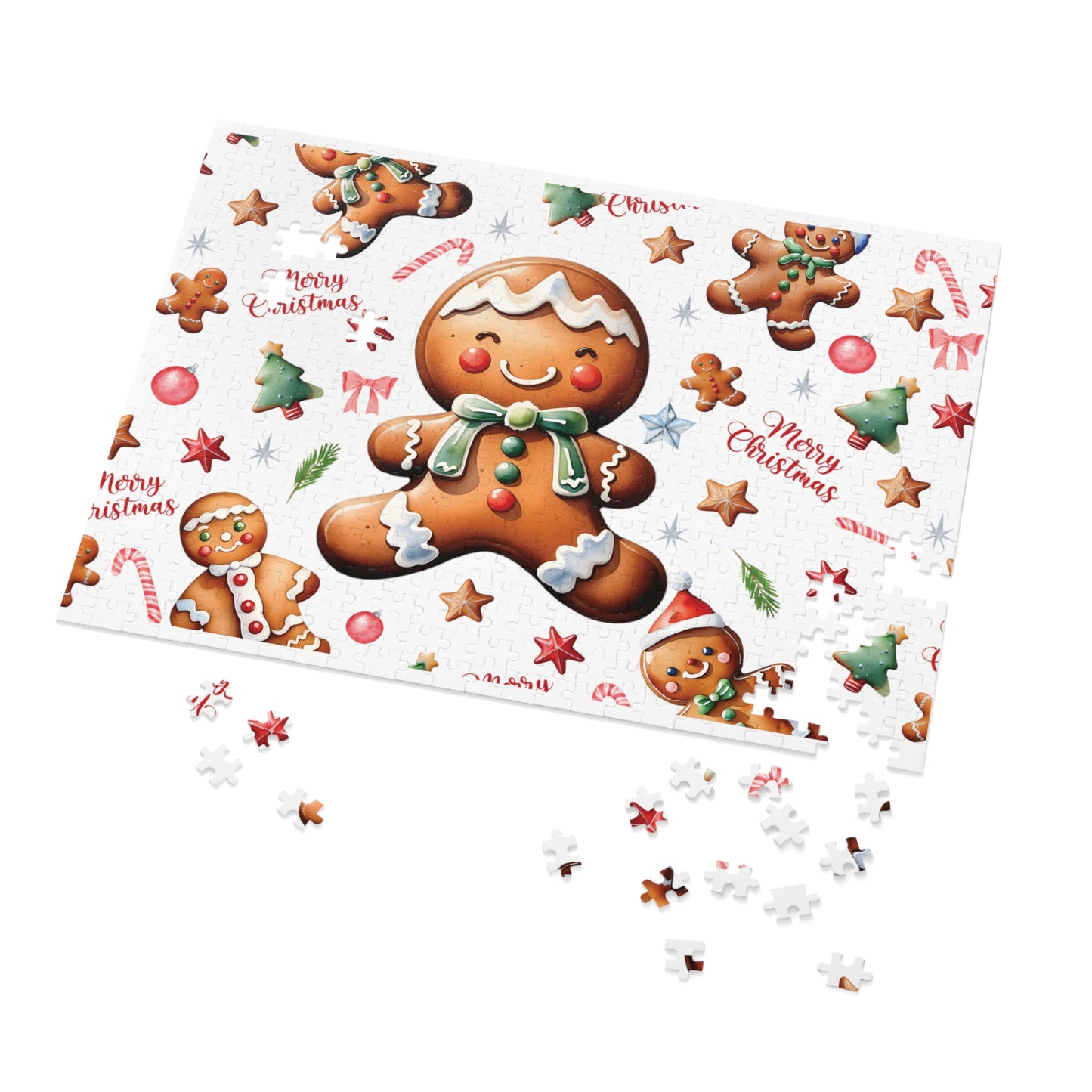 Jigsaw Puzzle, Christmas, Gingerbread Man, Personalised/Non-Personalised (30, 110, 252, 500,1000-Piece)