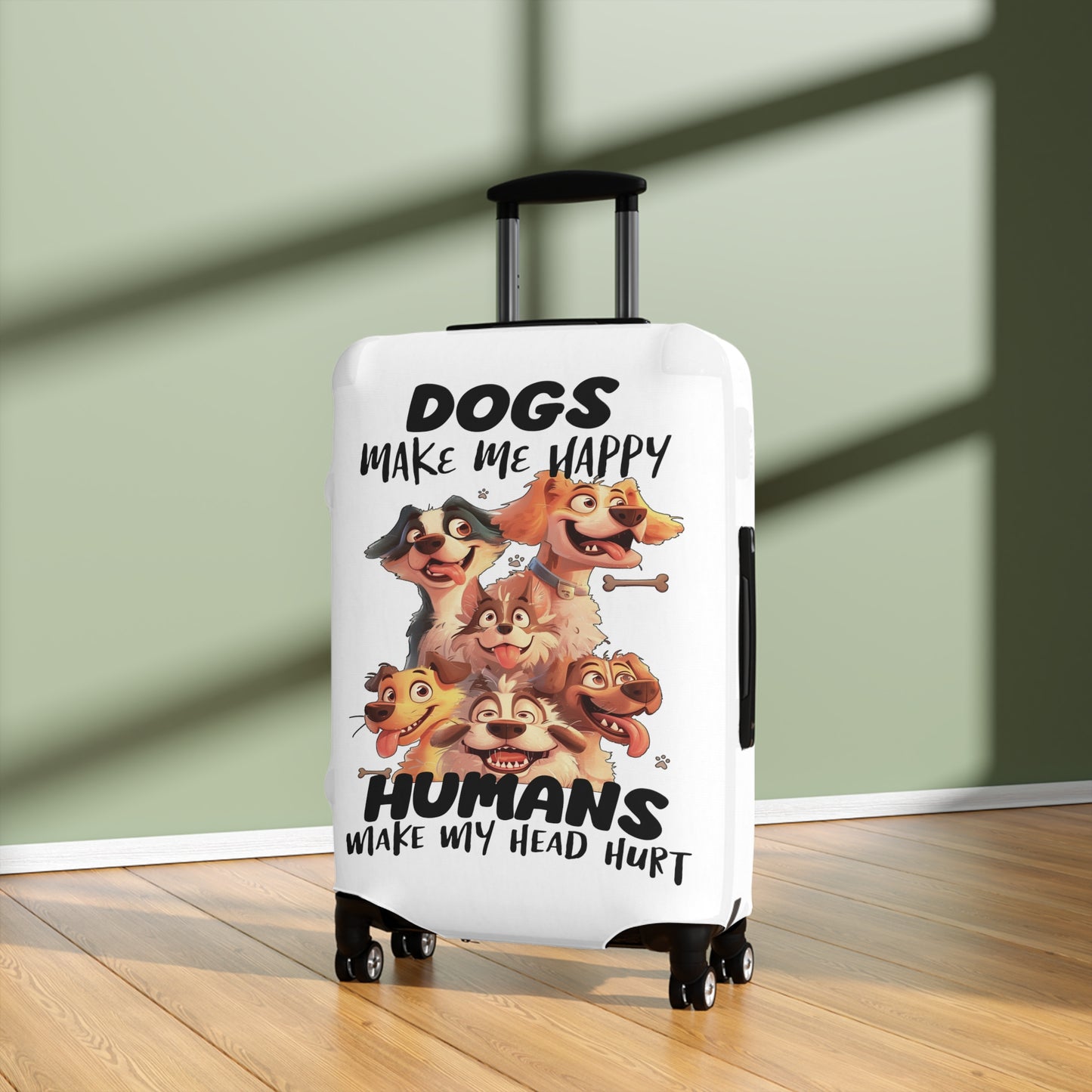 Luggage Cover, Dog, Dogs make me happy, awd-4006