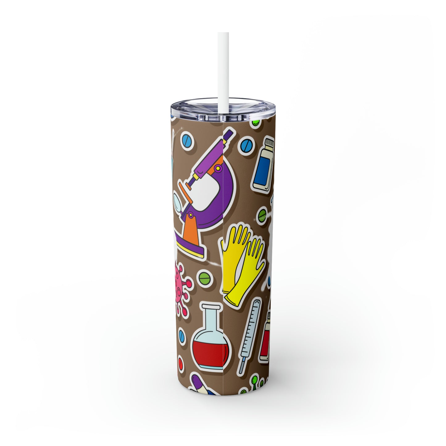 Skinny Tumbler with Straw, 20oz, Nurse