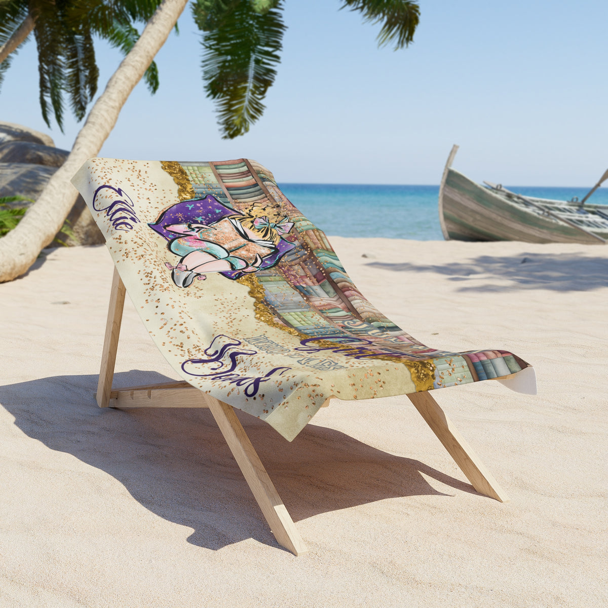Beach Towel, Just a Girl who Loves Books, Blonde Hair, Polycotton Towel, 2 sizes Available