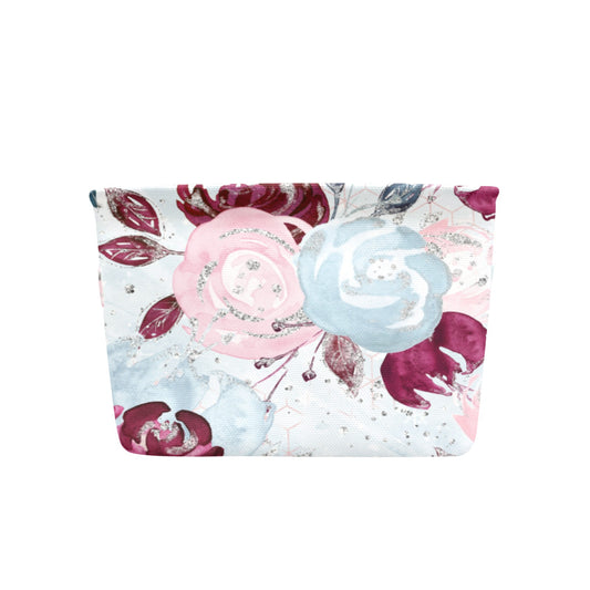 Roses Pink Blue Fabric Storage Basket