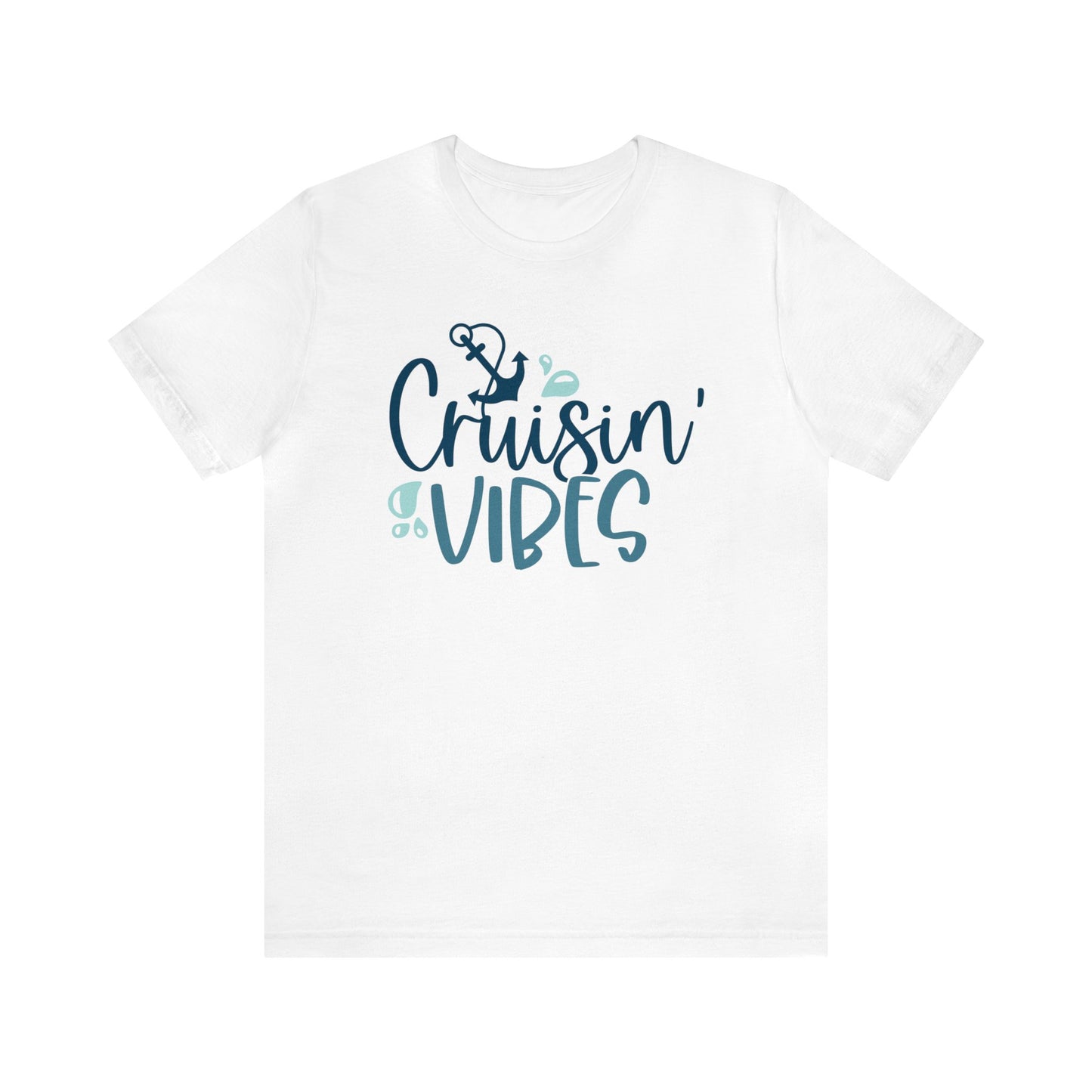 Unisex Cruise Vibes Jersey T-Shirt, Short Sleeve, Cruise TShirt, Cruisin'n Vibes 100% Cotton, Light Fabric 142 g/m²